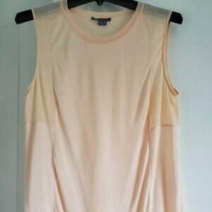 Women Beautiful Sexy Vince Sleeveless Sheer Back Peach Top Business Casual M